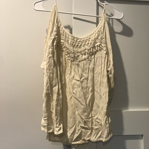 White Cold Shoulder Shirt - Picture 3 of 7